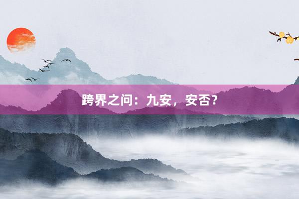 跨界之问：九安，安否？
