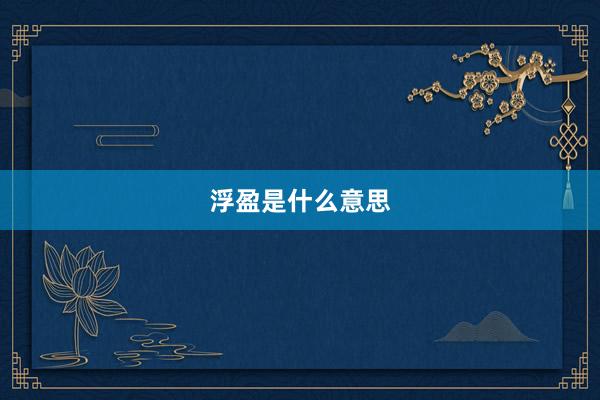 浮盈是什么意思