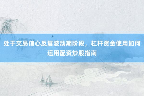 处于交易信心反复波动期阶段，杠杆资金使用如何运用配资炒股指南