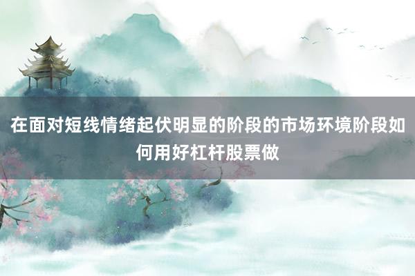 在面对短线情绪起伏明显的阶段的市场环境阶段如何用好杠杆股票做