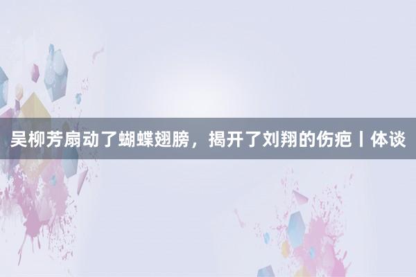 吴柳芳扇动了蝴蝶翅膀，揭开了刘翔的伤疤丨体谈
