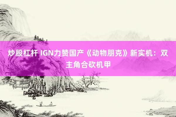 炒股杠杆 IGN力赞国产《动物朋克》新实机：双主角合砍机甲