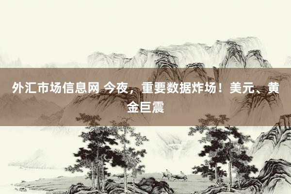 外汇市场信息网 今夜，重要数据炸场！美元、黄金巨震
