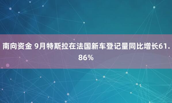 南向资金 9月特斯拉在法国新车登记量同比增长61.86%