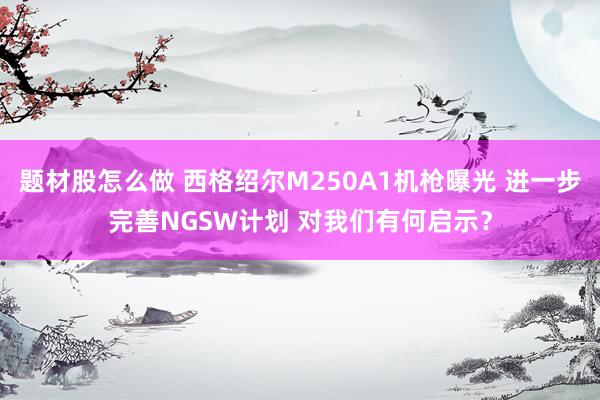 题材股怎么做 西格绍尔M250A1机枪曝光 进一步完善NGSW计划 对我们有何启示?